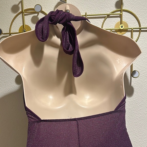 Elegant Purple Halter Jumpsuit - Picture 2 of 2